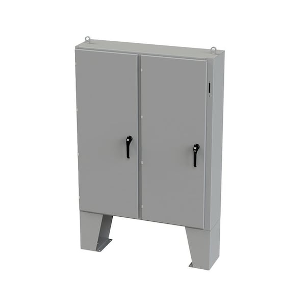 3 Point Latch with Coinproof/Padlock Handle Electrical Enclosures, 60 in H, 12 in D, 49 in W
